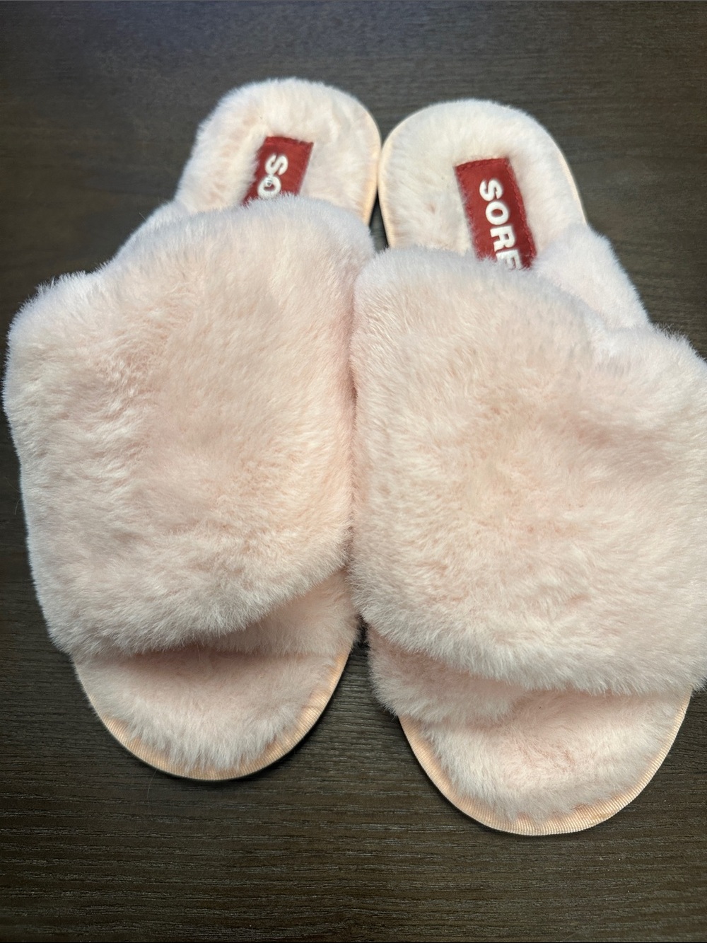 Sorel Women's Plush Slide Slippers in Pale Pink